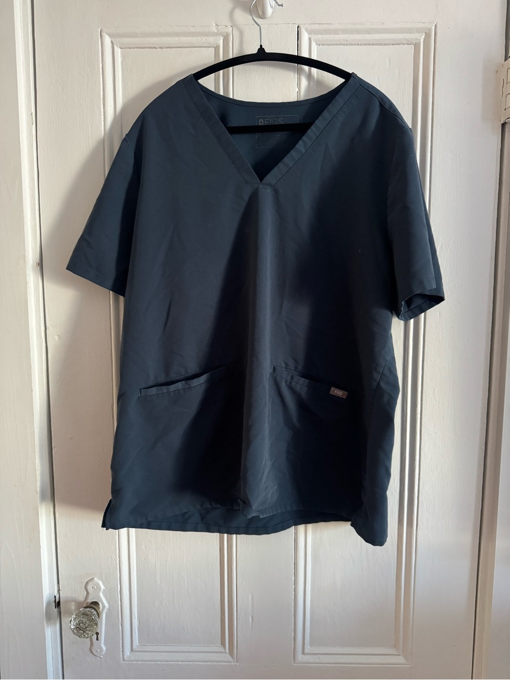 Figs V-Neck Scrub Top in Dark Harbor